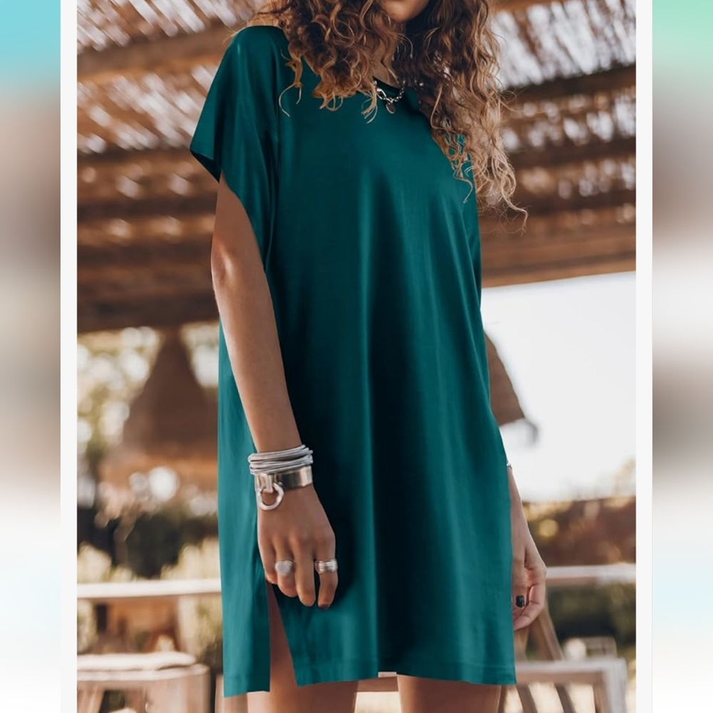 Anrabess dark green/teal tshirt dress